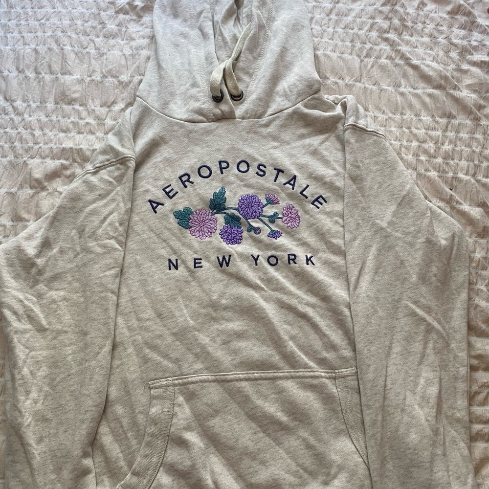 Light Grey/White Aeropostale New York Hoodie